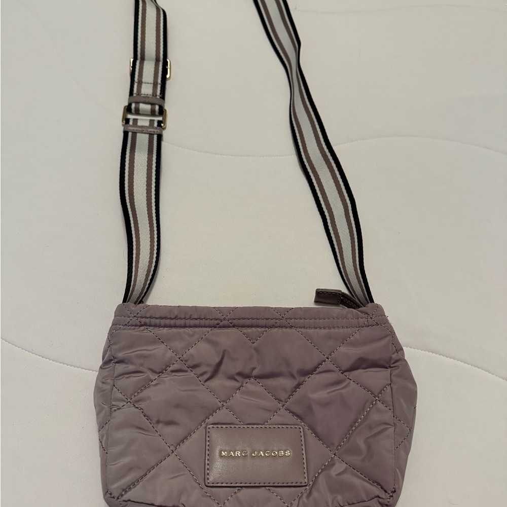 Marc Jacobs Quilted Taupe Gray Crossbody Bag